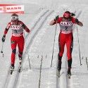 Final sprint, (l-r) Therese Johaug and Justyna Kowalczyk [P] Nordic Focus
