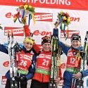 Women’s podium: (l-r) Brunet 2nd, Berger 1st, Ekholm 3rd [P] Nordic Focus