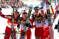 Team Norway…(l-r) Bjoergen, Johaug, Weng, Steira. [P] Nordic Focus