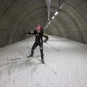 Holly Brooks’ first time tunnel skiing in Torsby. [P] courtesy of Holly Brooks