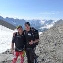 Still ‘besties’ after 3.5 weeks of our training camp – Alex and Babs, two boss dudes nearing the skiing up on the Haig [P] Devon Kershaw