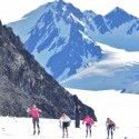 Glacier skiing… [P] courtesy of Kikkan Randall