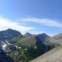 High above Ribbon Lake – looking down from the top of Guinn’s Pass. The run? #decent [P] courtesy of Devon Kershaw