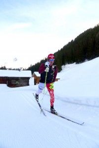 Babs striding and gliding here in Davos [P] Devon Kershaw
