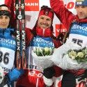 Final Sprint podium (l-r) Boeuf 2nd, Leguellec 1st, Sumann 3rd. [P] Nordic Focus