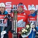 Men’s Prologue final podium (l-r) Hellner 2nd, Northug 1st, Legkov 3rd [P] Nordic Focus