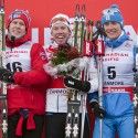 Final podium (l-r) Gloeersen 2nd, Joensson 1st, Kriukov 3rd [P] Pam Doyle