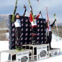 Men’s final podium (l-r) Bjornsen 2nd, Blackhorse-Von Jess 1st, Howe 3rd [P] Willy Graves