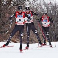 (l-r) Billy Demong, Taylor Fletcher, Bryan Fletcher training [P] Sarah Brunson/U.S. Ski Team