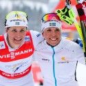 Sweden’s Ida Ingemarsdotter (l) and Charlotte Kalla take silver [P] Nordic Focus