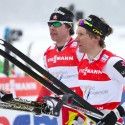 Canada’s Alex Harvey (l) and Devon Kershaw at the finish [P] Nordic Focus