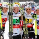 Swedish team (l-r) Ingemarsdotter,  Wiken, Haag and Kalla take silver [P] Nordic Focus