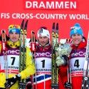 Men’s podium (l-r) Poltoranin 2nd, Northug 1st, Kriukov 3rd [P] Nordic Focus