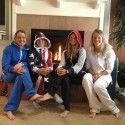 Complete switch of topics but here are some of us in our one piece leisure suits in between training sessions in front of the fire. [P] courtesy of Holly Brooks