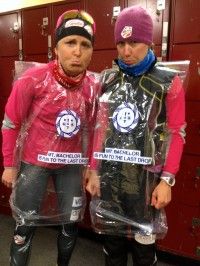 Here I am with my teammate Ida. This picture pretty much sums up most of the weather we have experienced for the camp past day ONE. [P] courtesy of Holly Brooks