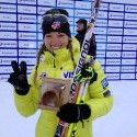 Stephen in Finland scoring her first Euro senior podium [P] Holly Brooks