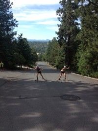 Zina Kocher and Perianne Jones doing intervals. [P] courtesy of Perianne Jones