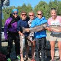 The Alaskan girls take Jacobsen fishing. [P] courtesy of Kikkan Randall