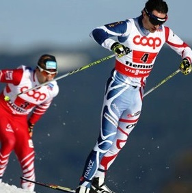 Skiers in action in Val di...