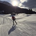 Bettina’s home tracks are Lenzerheide (recent TDS stop) so it was nice to get the first couple days of skiing there. Thankfully they had just enough snow. [P]Holly Brooks