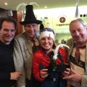 Race Chief Franz Theurl & local men including my new friend Alois Ebner in their traditional Austrian garb. [P]Holly Brooks