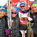 Team USA (l-r) Diggins, Stephen, Bjornsen, Brennan [P]