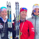 W Sprint FR podium (l-r) Flowers, Bender, Mooney [P] Bridger Ski Foundation