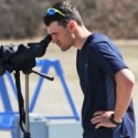 Sam Dougherty on the scope as part of his USBA Internship. [P] Craftsbury Outdoor Center