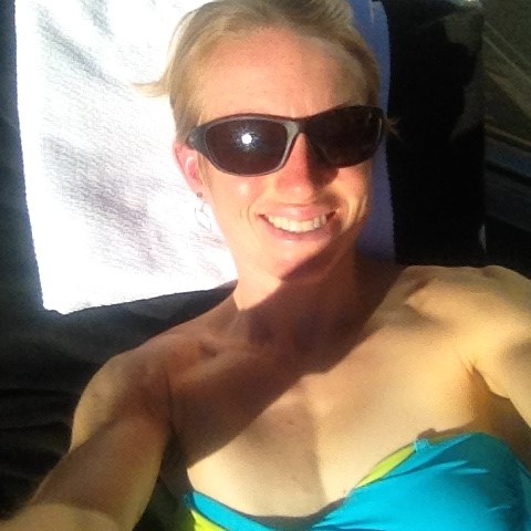 Liz Stephen sun bathing in Davos...