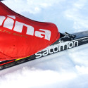 Close up of Alpina boots w/Salomon Prolink [P] Drew Goldsack