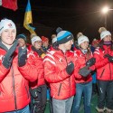 Canadian team at the Canmore Biathlon opening ceremonies [P] Pam Doyle