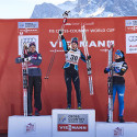 (l-r) Heidi Weng (NOR), Ingvild Flugstad Oestberg (NOR) and Krista Parmakoski (FIN) [P] Nordic Focus