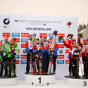 Mixed Relay podium (l-r) Germany, France and Norway [P] Nordic Focus