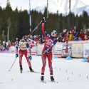 Heidi Weng (NOR) bests teammate Therese Johaug in the women’s Skiathlon [P] NordicFocus