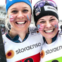 Sadie Bjornsen (l) and Jessica Diggins...