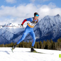 Ty Godfrey, 18, with the Canmore Nordic Ski Club, skis to win first place in the Junior Mens 10km skate [P] Pam Doyle