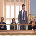 Alex Harvey with family in the stands at Quebec’s National Assembly [P]