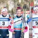 Men’s podium (l-r) Iversen, Klaebo, Peterson [P] Nordic Focus