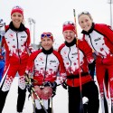 (l-r) Natalie Wilkie, Chris Klebl, Mark Arendz and Emily Young take the silver in the team mixed relay [P] Dave Holland/Canadian Paralympic Committee