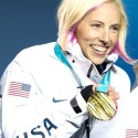 Kikkan Randall with Olympic gold medal [P] Sarah Brunson/USSA