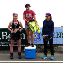 Junior Girls podium (l-r) Massey-Bierman 3rd, Garso 1st, Rousseau 2nd [P] Colin Delaney